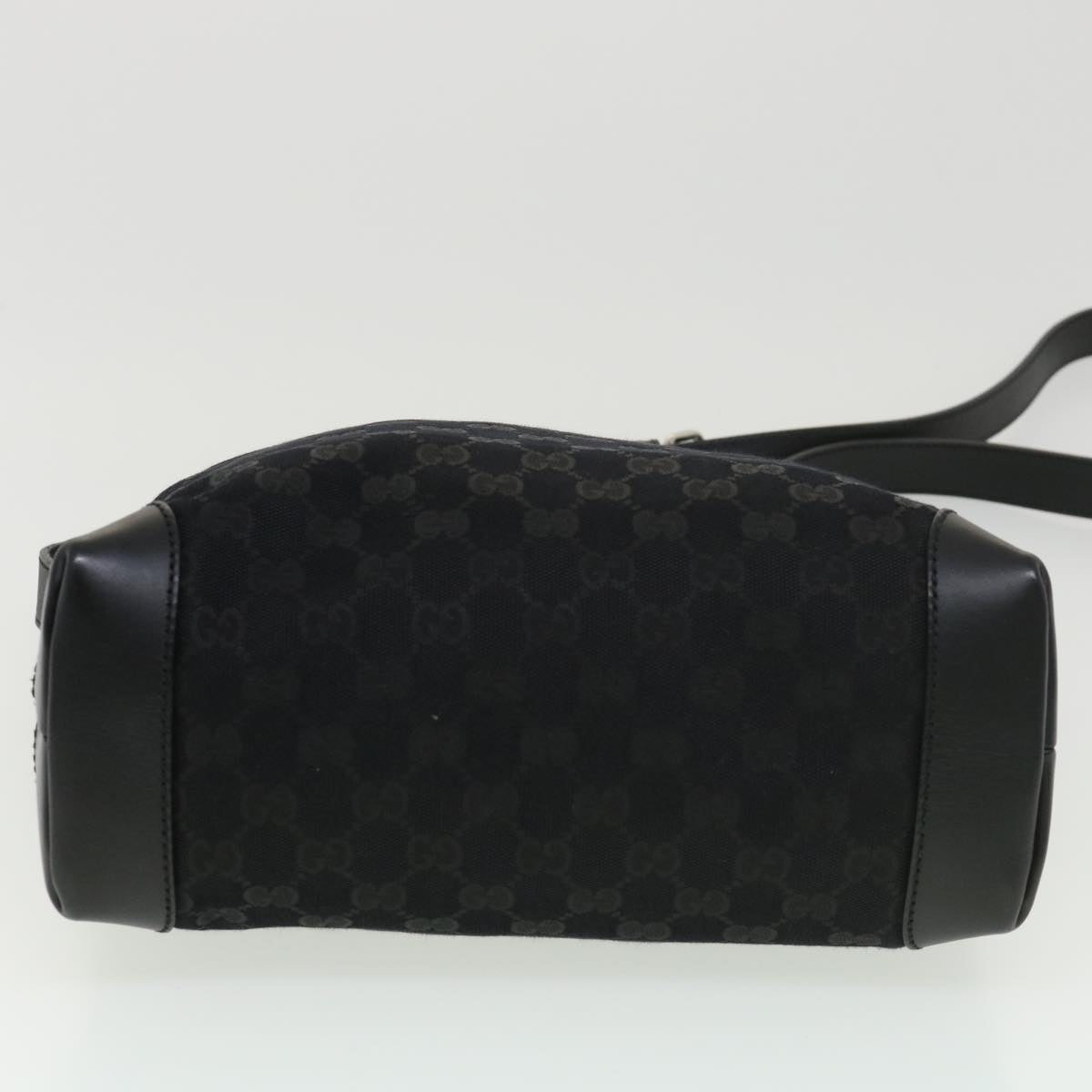 GUCCI GG Canvas Shoulder Bag Black 337598 Auth yk6342