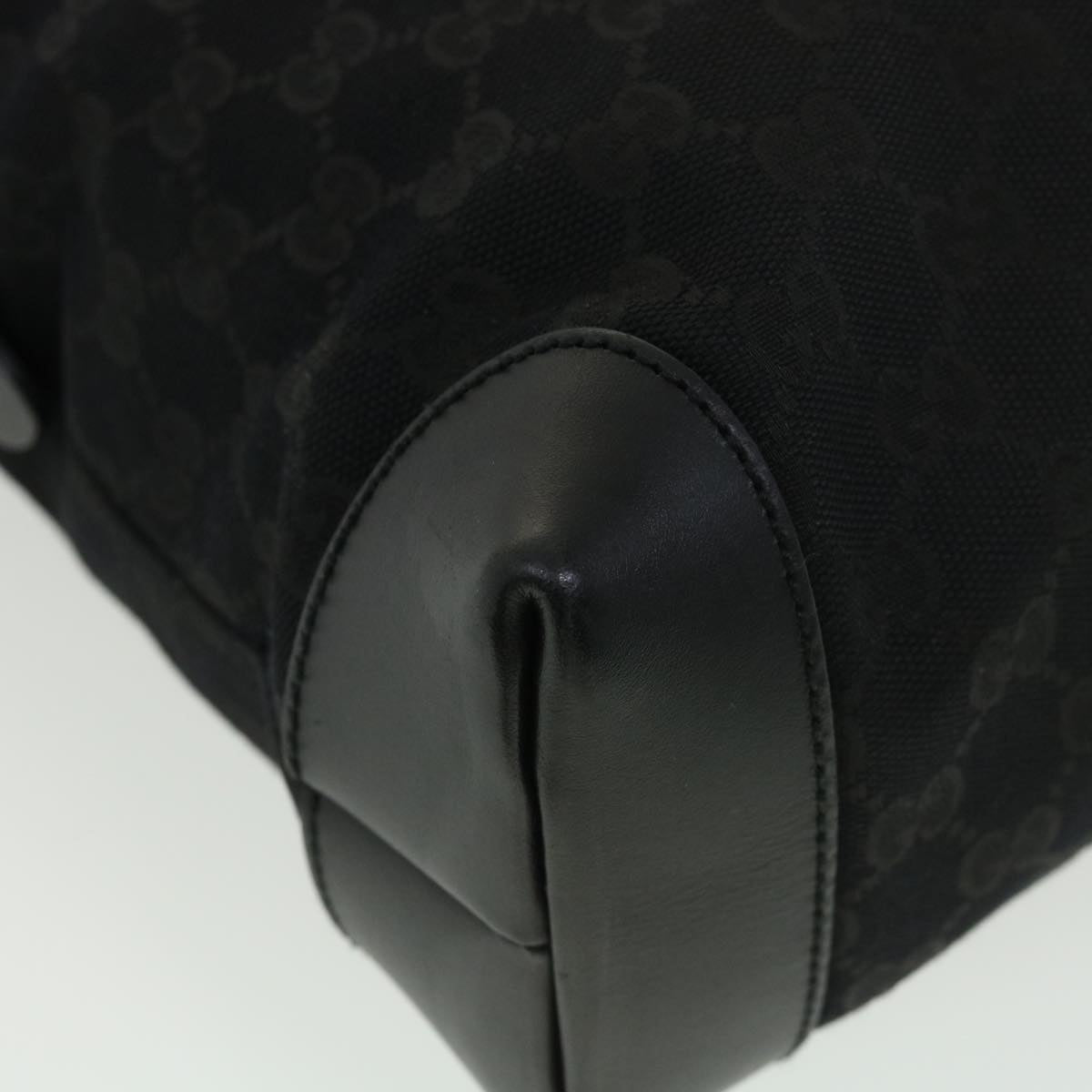 GUCCI GG Canvas Shoulder Bag Black 337598 Auth yk6342