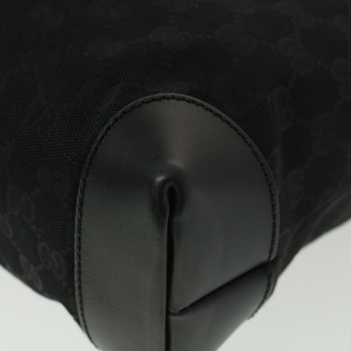 GUCCI GG Canvas Shoulder Bag Black 337598 Auth yk6342