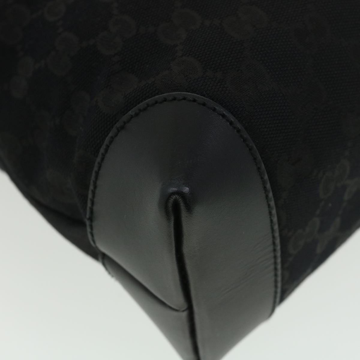 GUCCI GG Canvas Shoulder Bag Black 337598 Auth yk6342