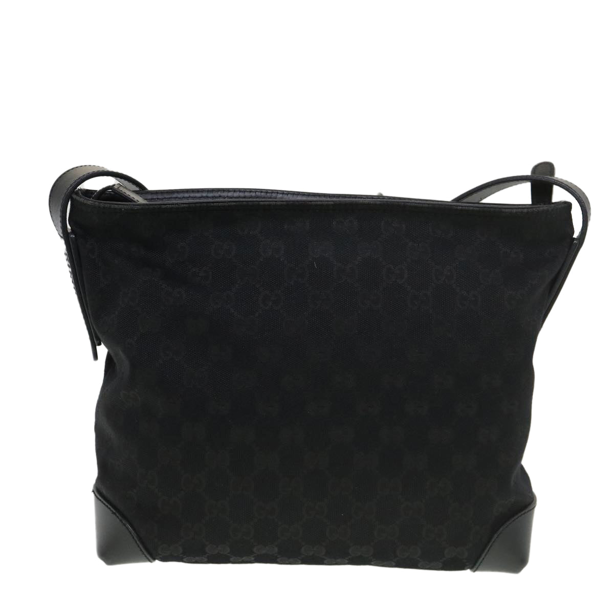 GUCCI GG Canvas Shoulder Bag Black 337598 Auth yk6342