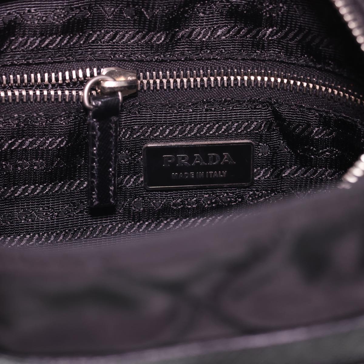 PRADA Quilted Shoulder Bag Nylon Black Auth yk6396