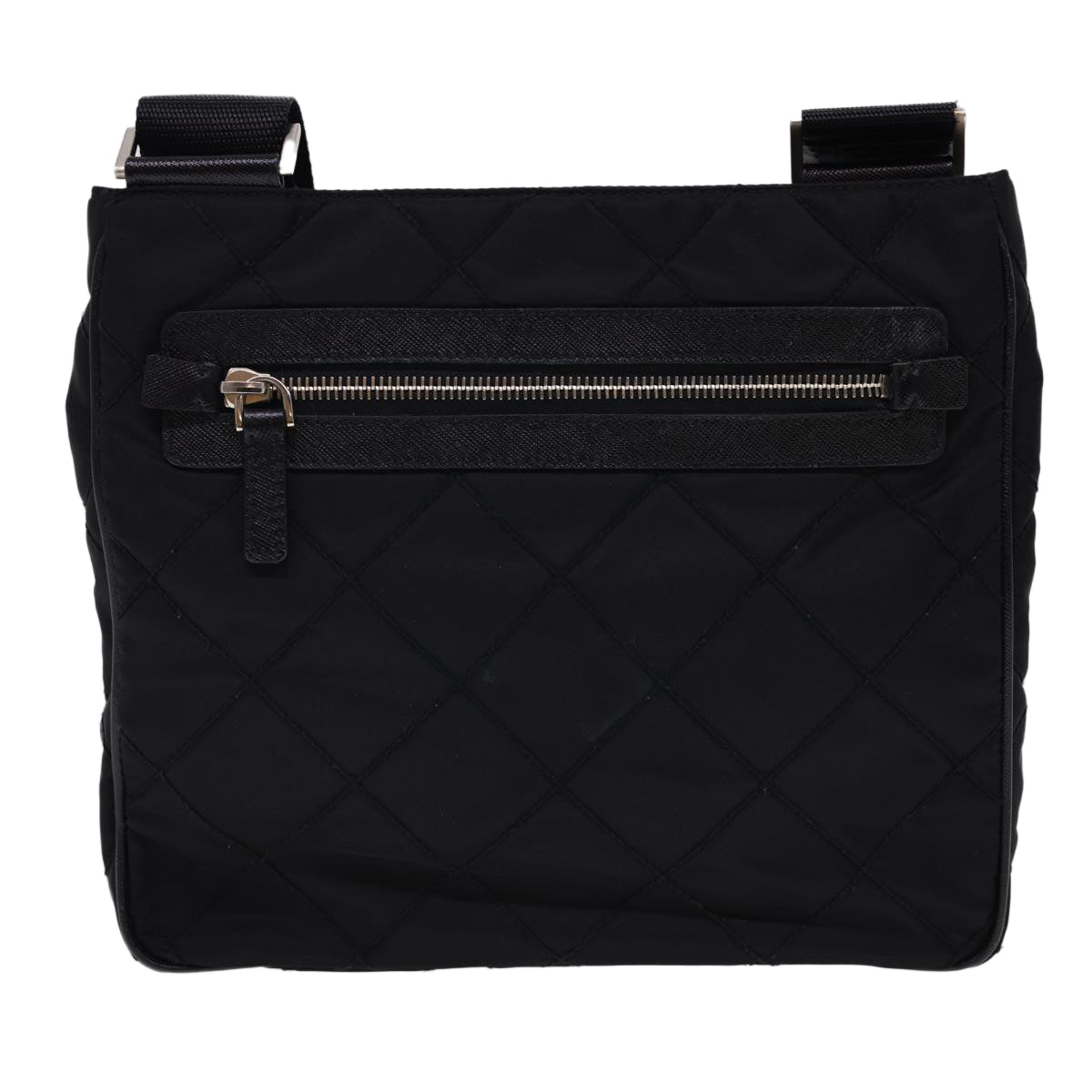 PRADA Quilted Shoulder Bag Nylon Black Auth yk6396