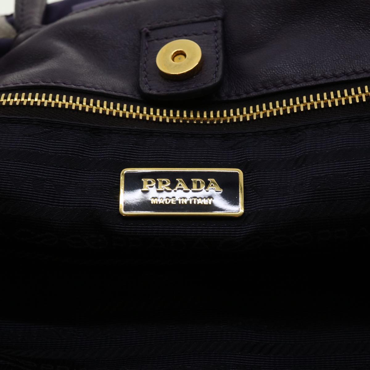 PRADA Ribbon Hand Bag Nylon Purple Auth yk6408