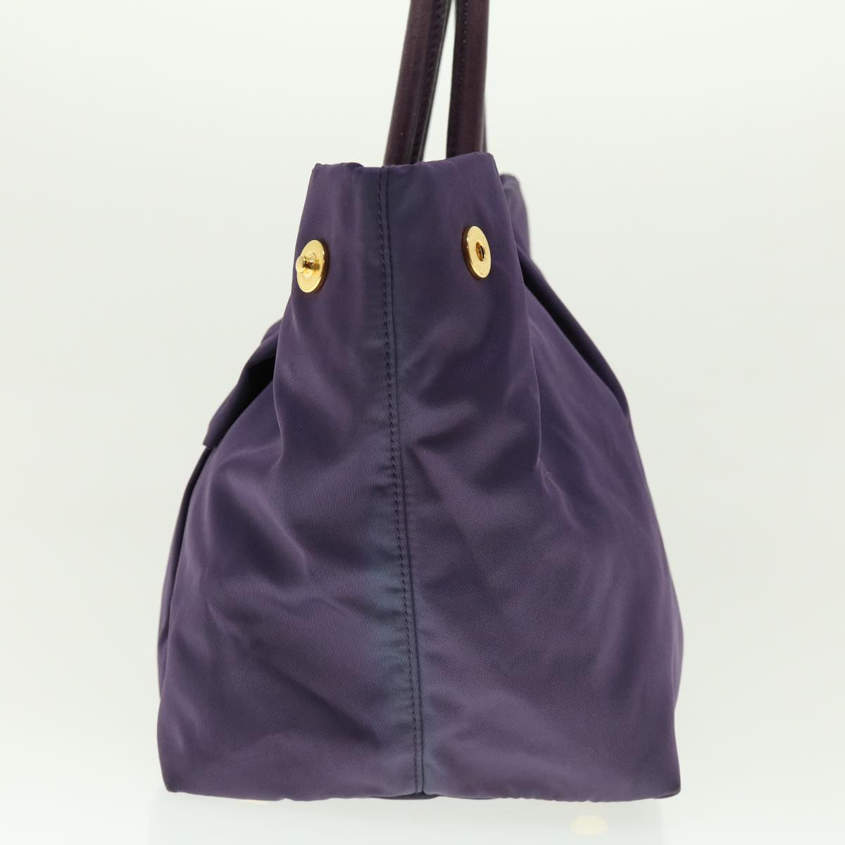 PRADA Ribbon Hand Bag Nylon Purple Auth yk6408