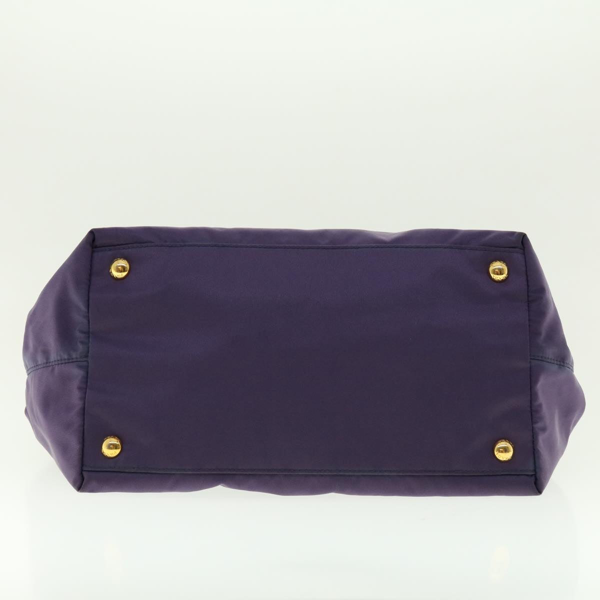 PRADA Ribbon Hand Bag Nylon Purple Auth yk6408