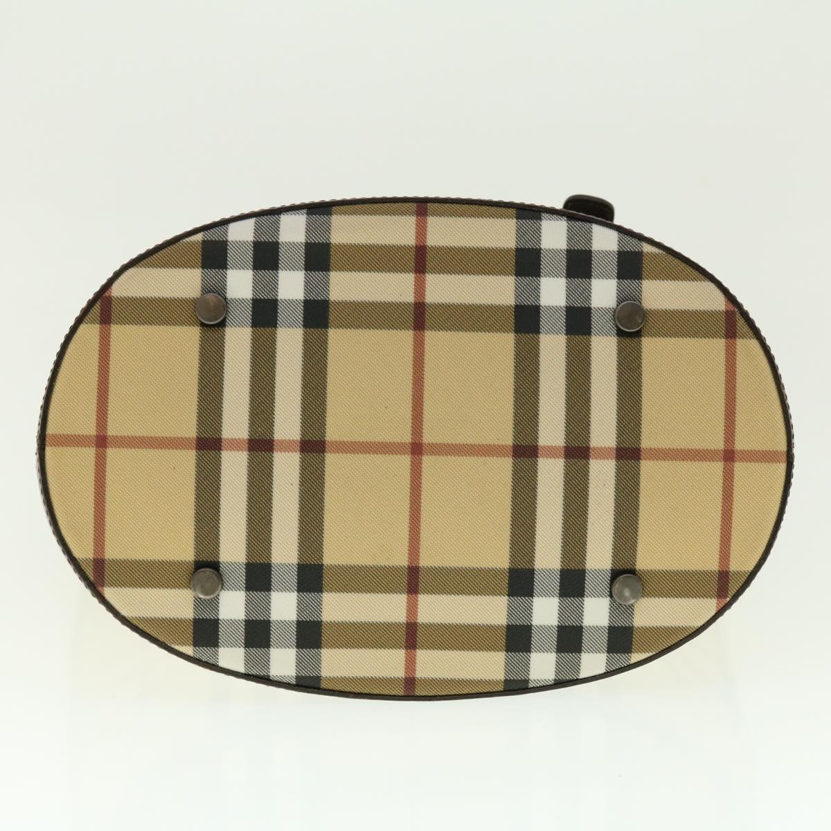 BURBERRY Nova Check Shoulder Bag Nylon Beige Auth yk6411