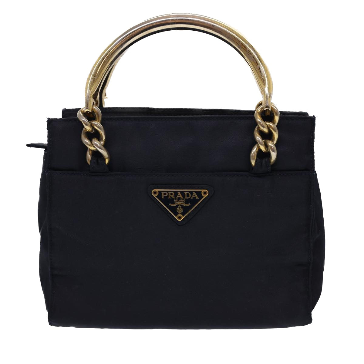 PRADA Hand Bag Nylon Navy Auth yk6431