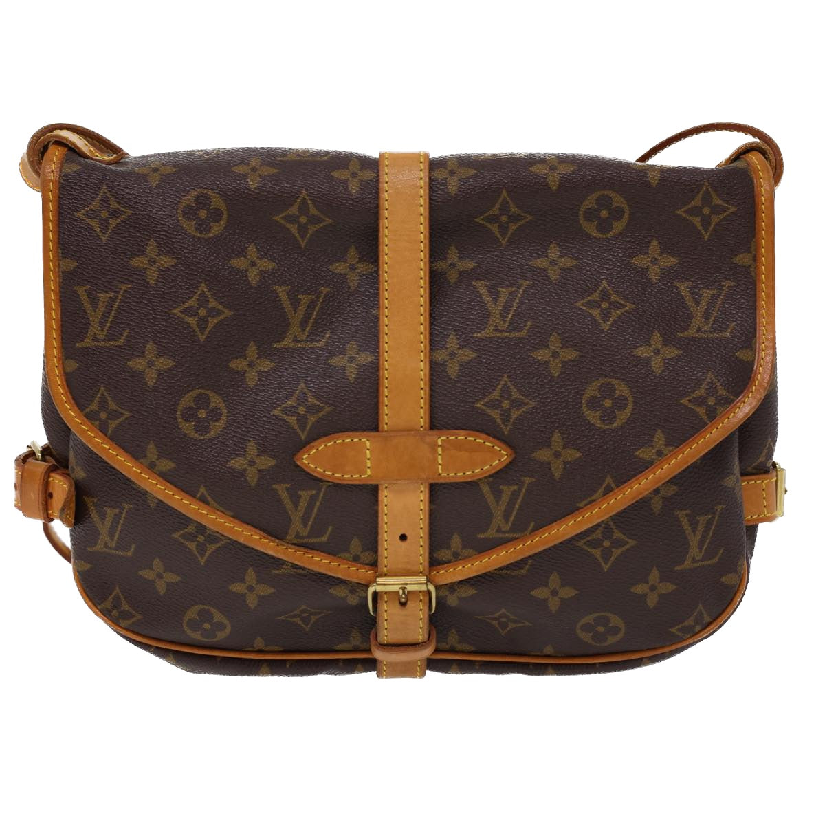 LOUIS VUITTON Monogram Saumur 30 Shoulder Bag M42256 LV Auth yk6438