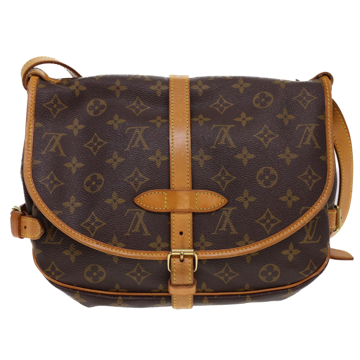 LOUIS VUITTON Monogram Saumur 30 Shoulder Bag M42256 LV Auth yk6438