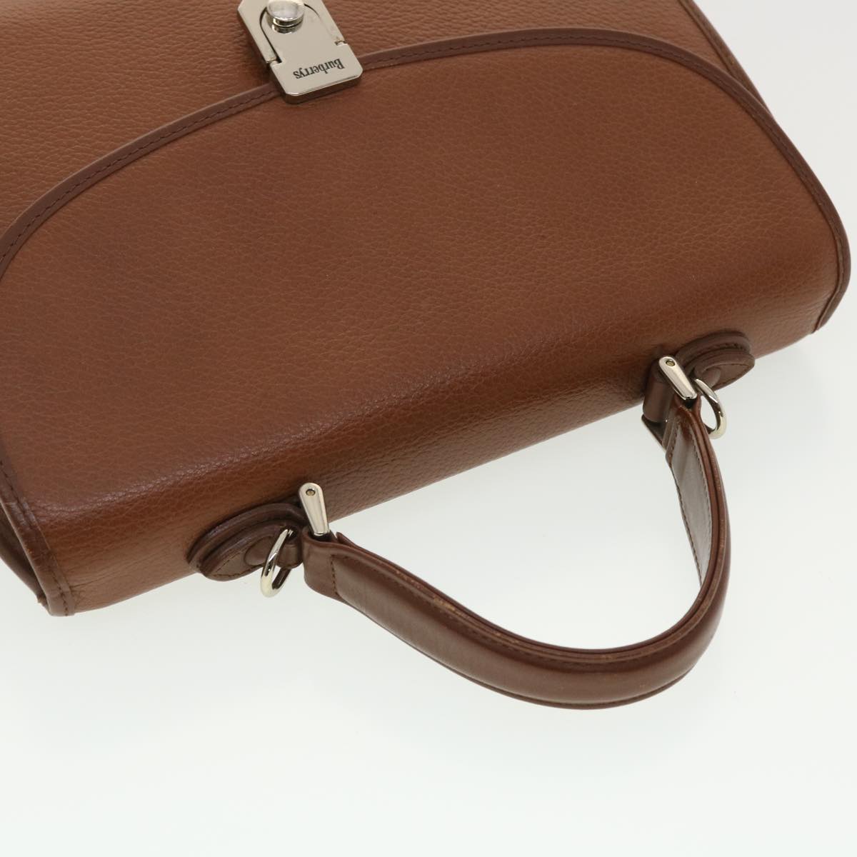 Burberrys Hand Bag Leather Brown Auth yk6450