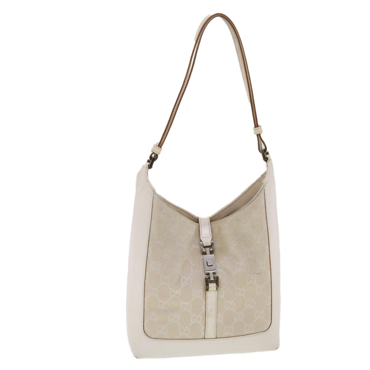 GUCCI GG Canvas Jackie Shoulder Bag Beige 001.3876 Auth yk6453