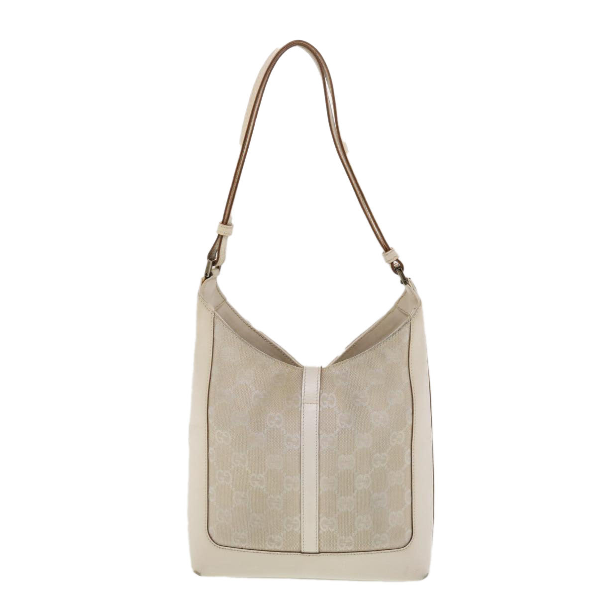 GUCCI GG Canvas Jackie Shoulder Bag Beige 001.3876 Auth yk6453