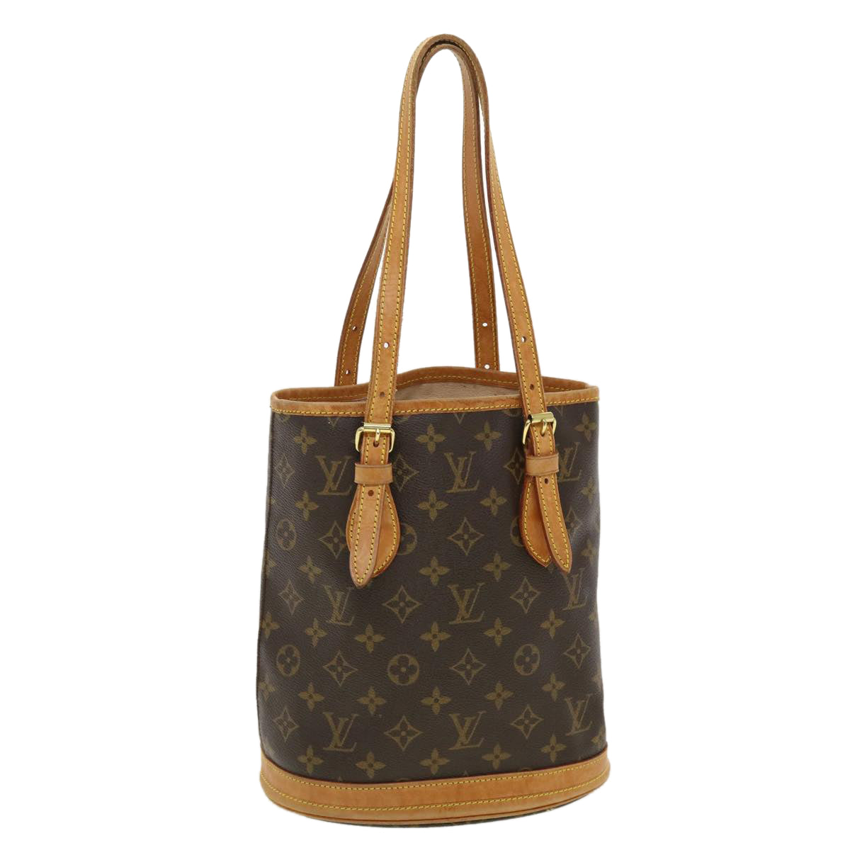 LOUIS VUITTON Monogram Bucket PM Shoulder Bag M42238 LV Auth yk6456