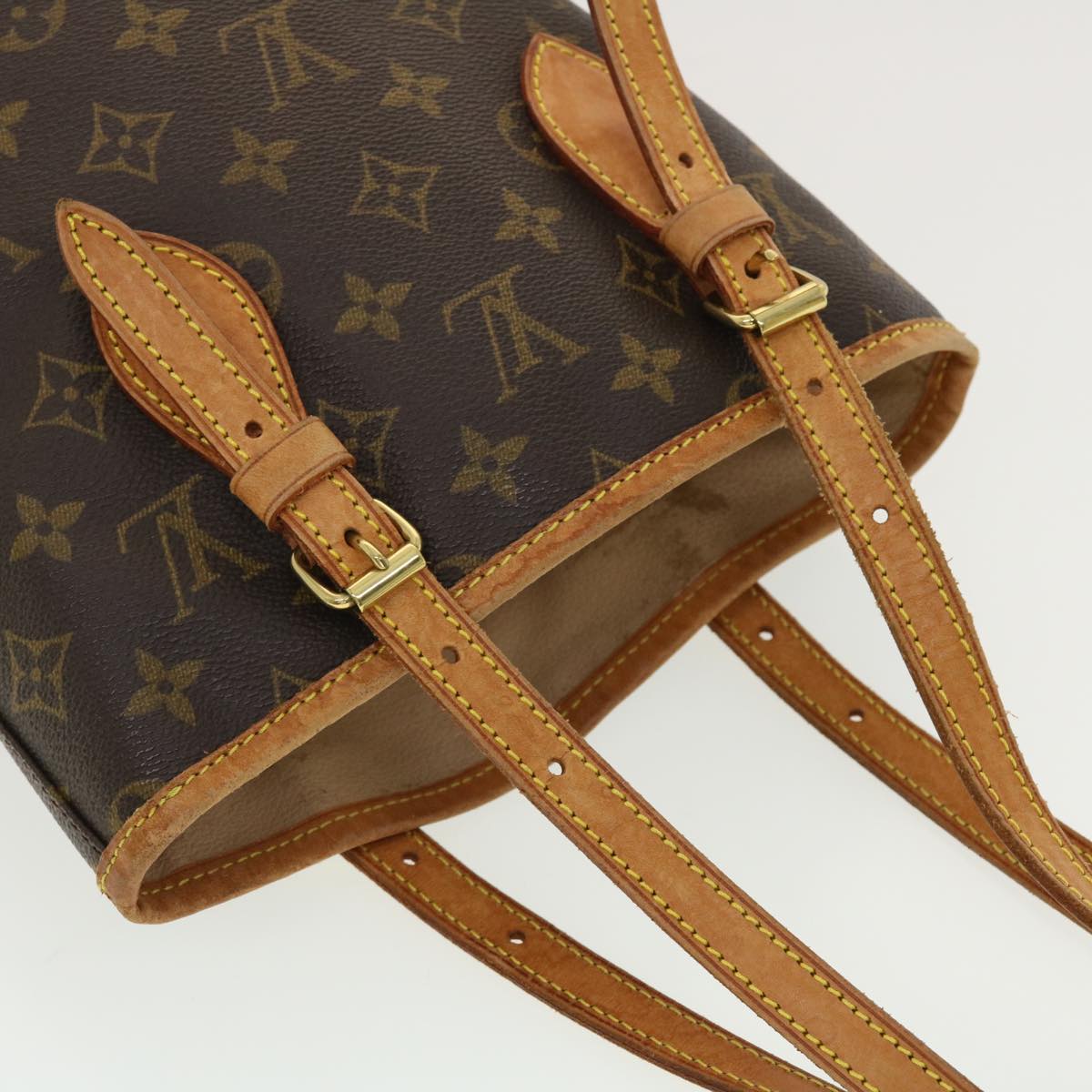 LOUIS VUITTON Monogram Bucket PM Shoulder Bag M42238 LV Auth yk6456