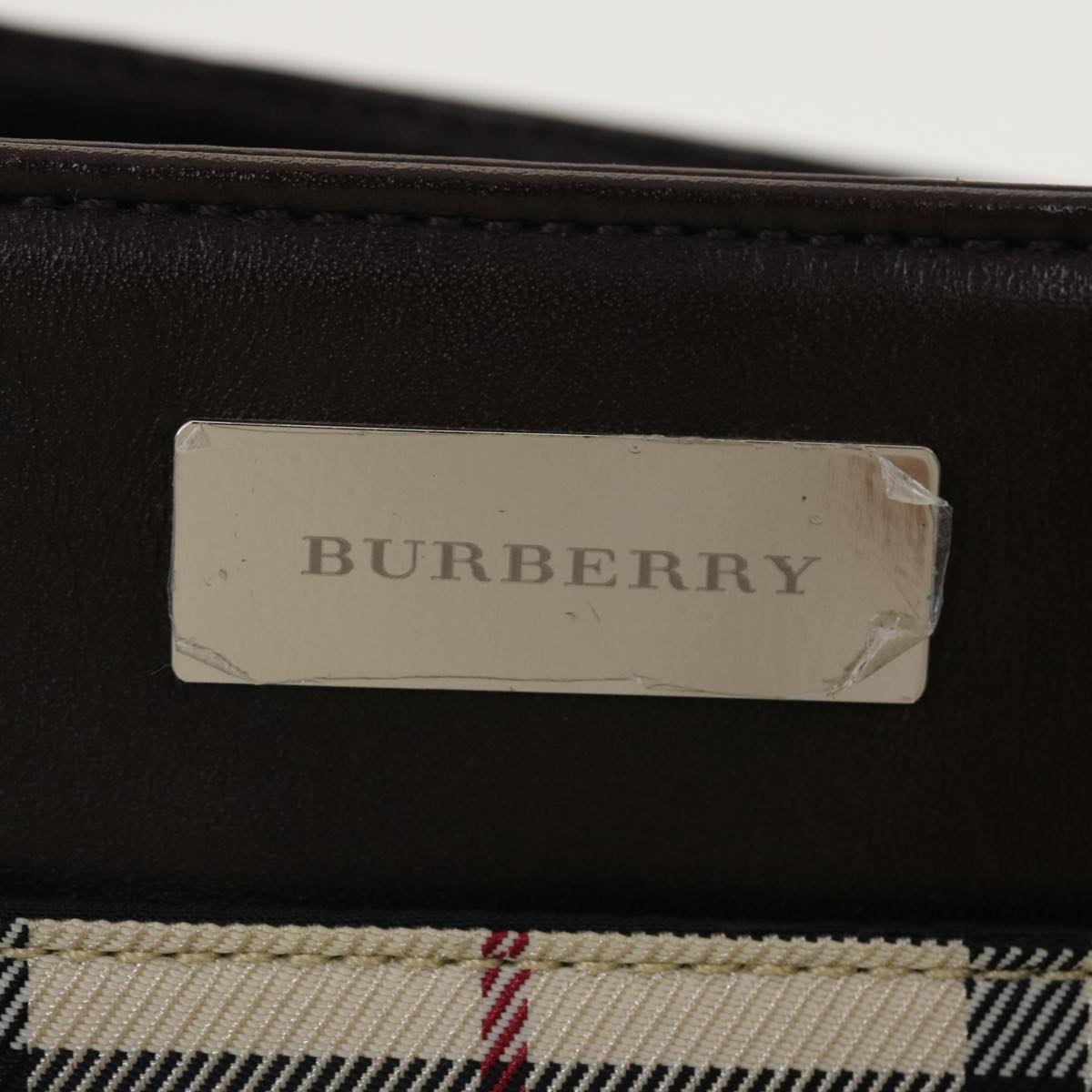 BURBERRY Nova Check Hand Bag Nylon Beige Auth yk6467