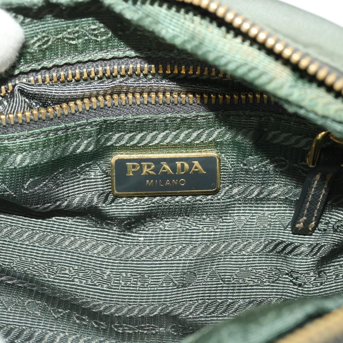 PRADA Pouch Nylon Gray Auth yk6489