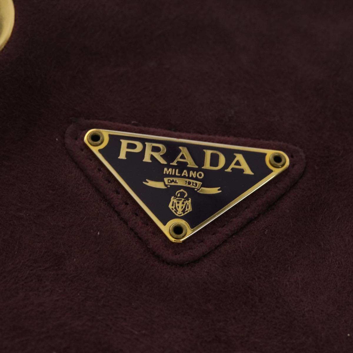 PRADA Quilted Chain Shoulder Bag Suede Purple Auth yk6500