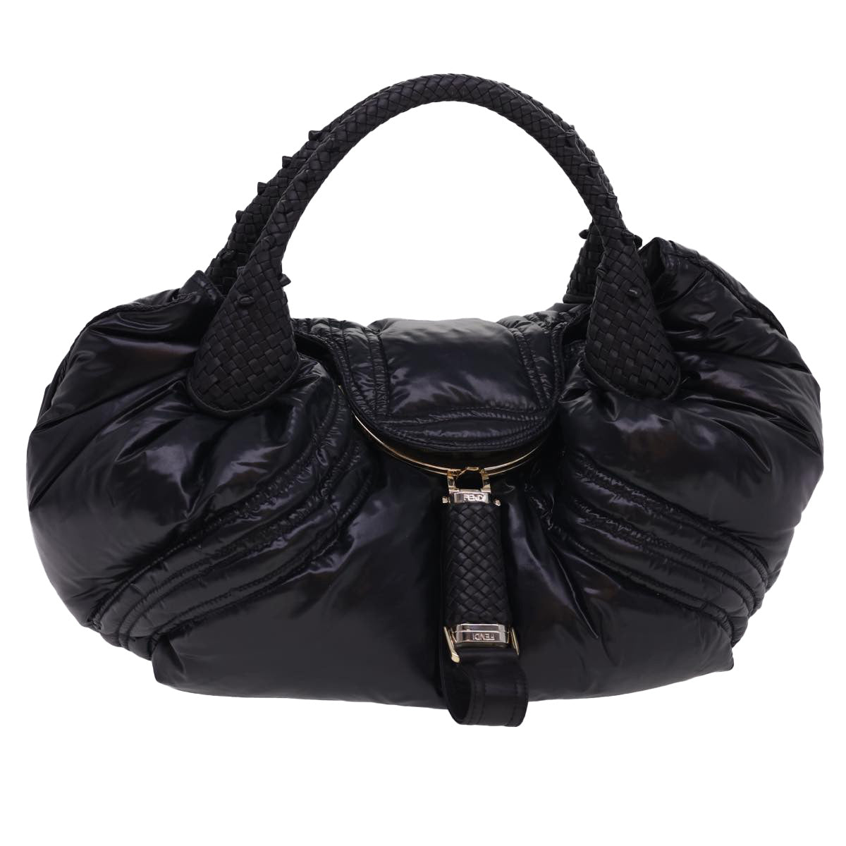 FENDI Spy Hand Bag Moncler Collaboration Nylon Black Auth yk6510