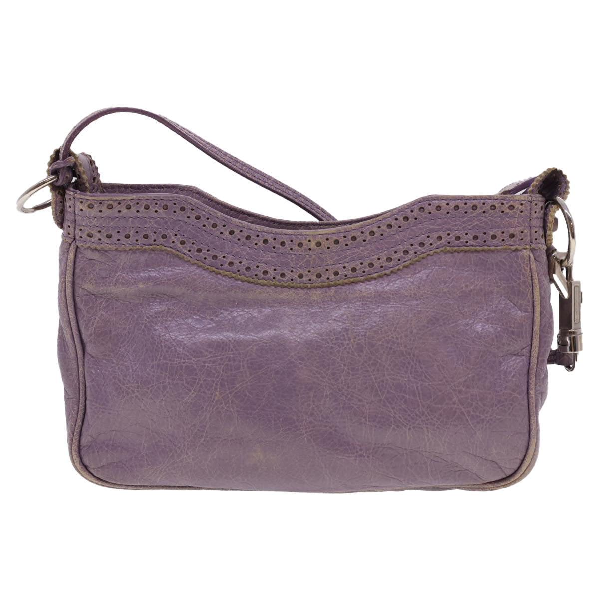 BALENCIAGA The Hip Shoulder Bag Leather Purple Auth yk6512 - 0