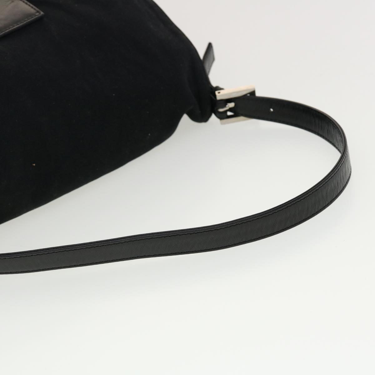 FENDI Mamma Baguette Shoulder Bag Nylon Black Auth yk6524