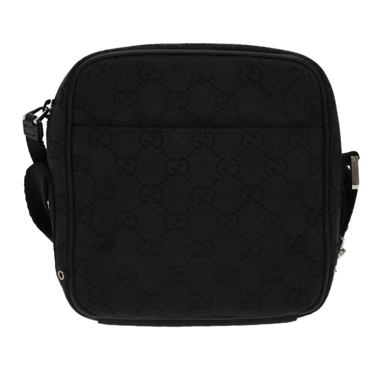 GUCCI GG Canvas Jackie Shoulder Bag Black 90470 Auth yk6565