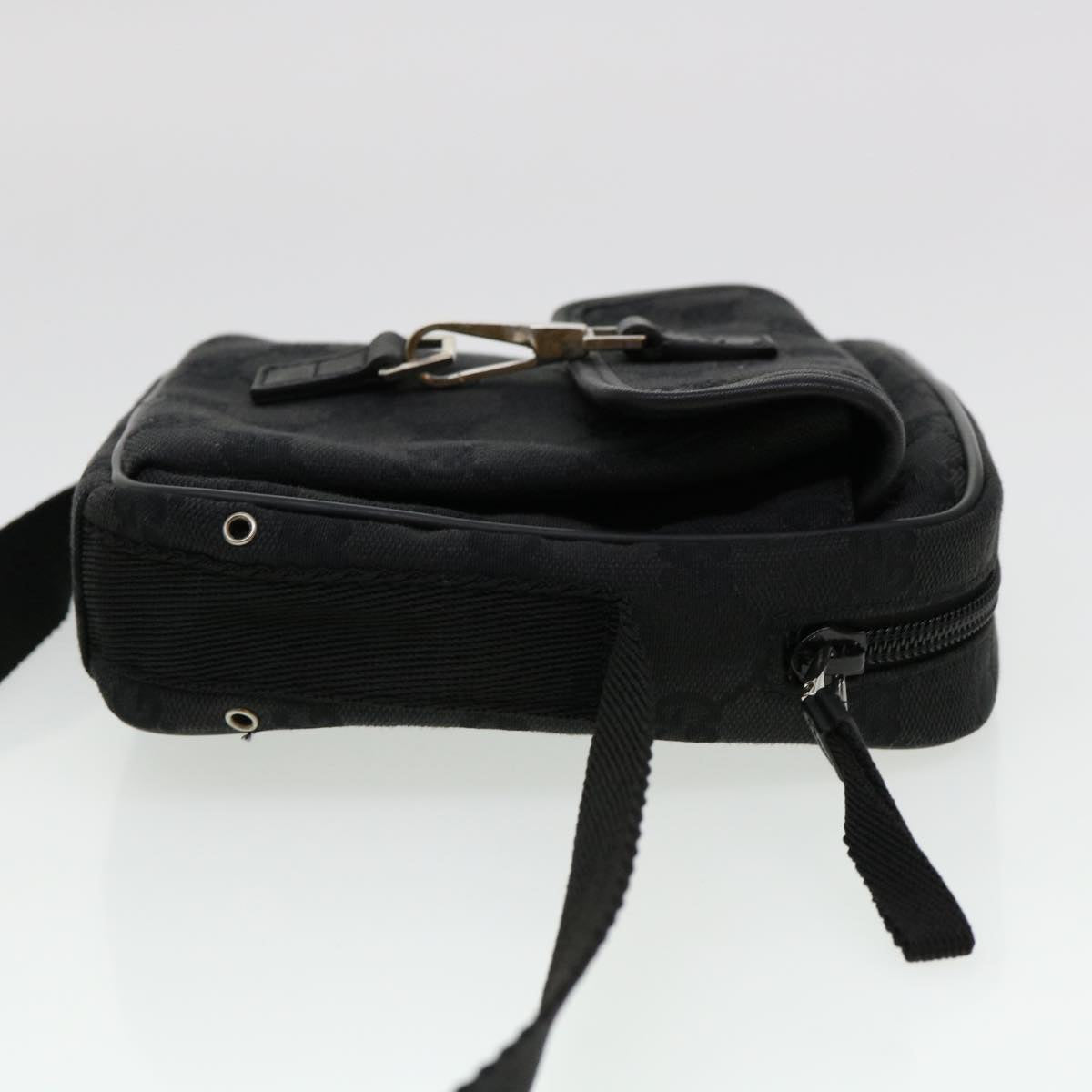 GUCCI GG Canvas Jackie Shoulder Bag Black 90470 Auth yk6565