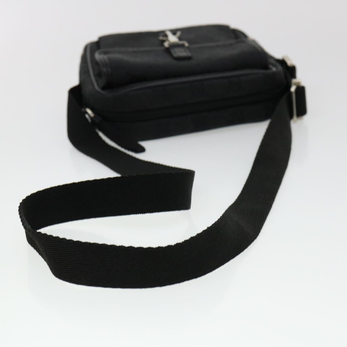 GUCCI GG Canvas Jackie Shoulder Bag Black 90470 Auth yk6565