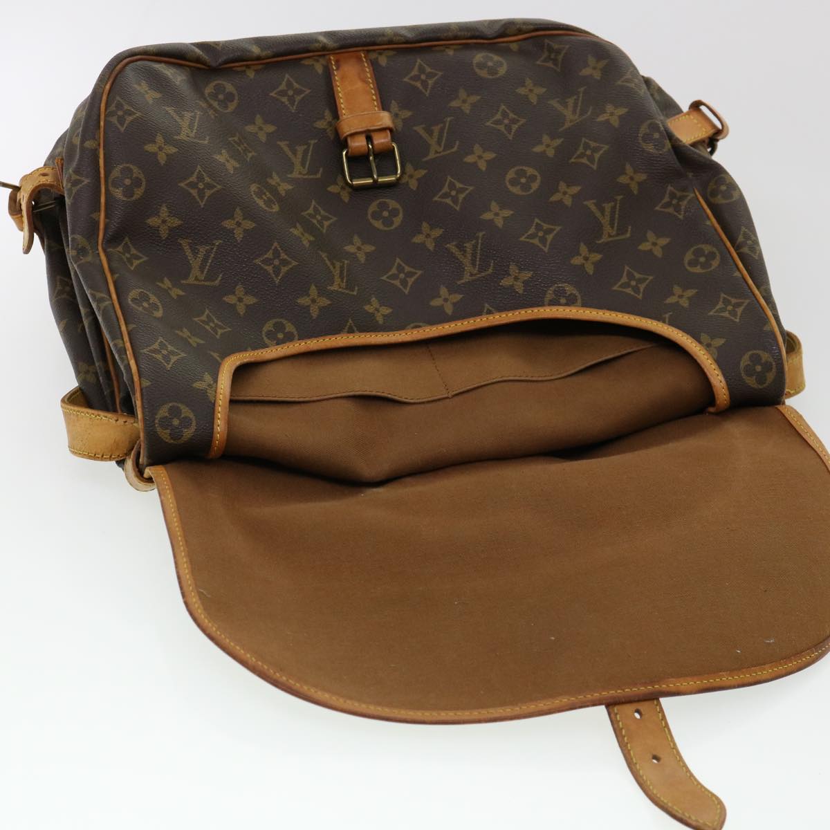 LOUIS VUITTON Monogram Saumur 35 Shoulder Bag M42254 LV Auth yk6586