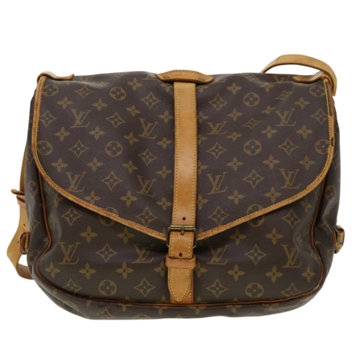 LOUIS VUITTON Monogram Saumur 35 Shoulder Bag M42254 LV Auth yk6586