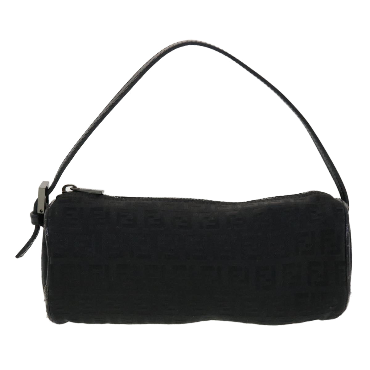 FENDI Zucchino Canvas Accessory Pouch Black 2370-7N0016028 Auth yk6647B