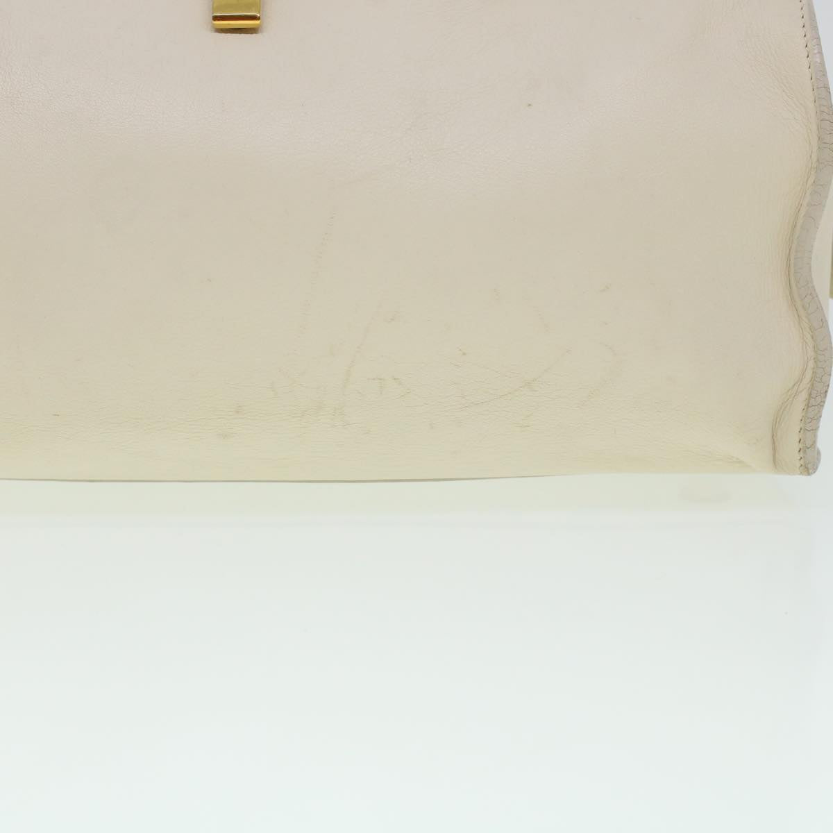SAINT LAURENT Petit Kabas Hand Bag Leather 2way White 311210 Auth yk6685B - 0
