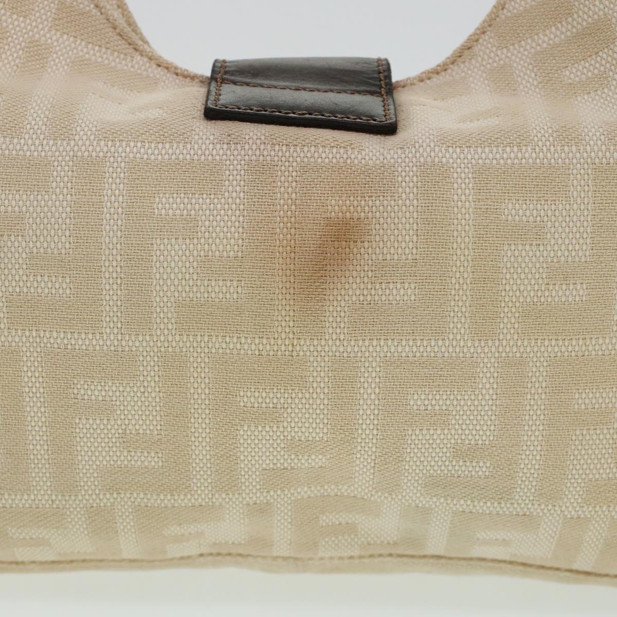 FENDI Zucca Canvas Mamma Baguette Shoulder Bag Beige 222826569008 Auth yk6695B