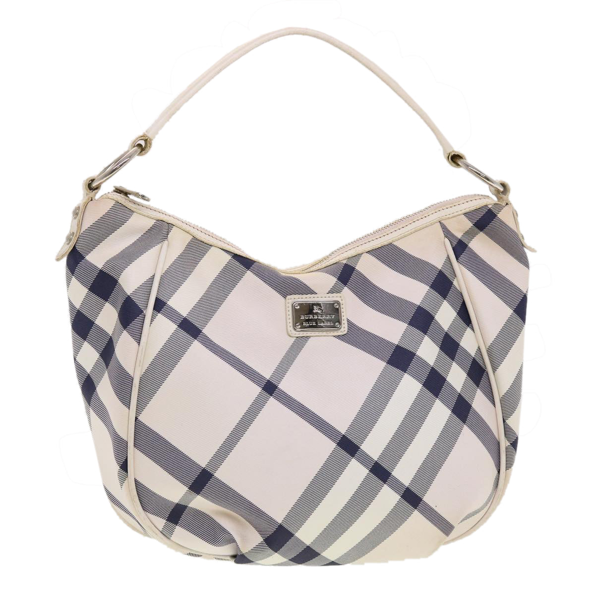 BURBERRY Nova Check Blue Label Shoulder Bag Canvas Pink Navy Auth yk6698B