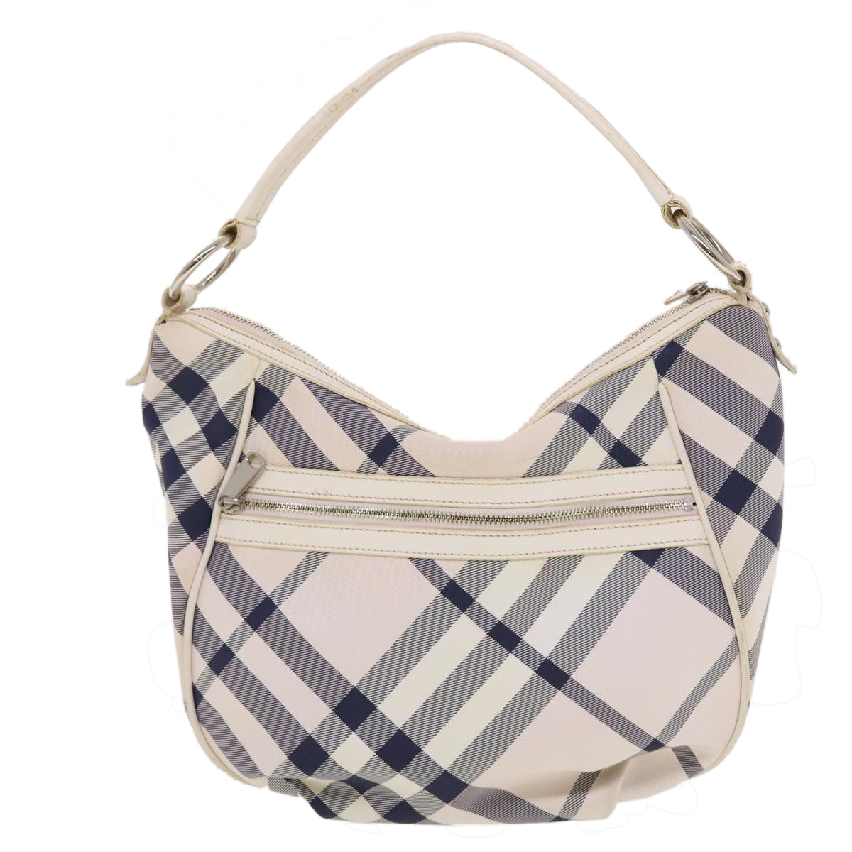 BURBERRY Nova Check Blue Label Shoulder Bag Canvas Pink Navy Auth yk6698B