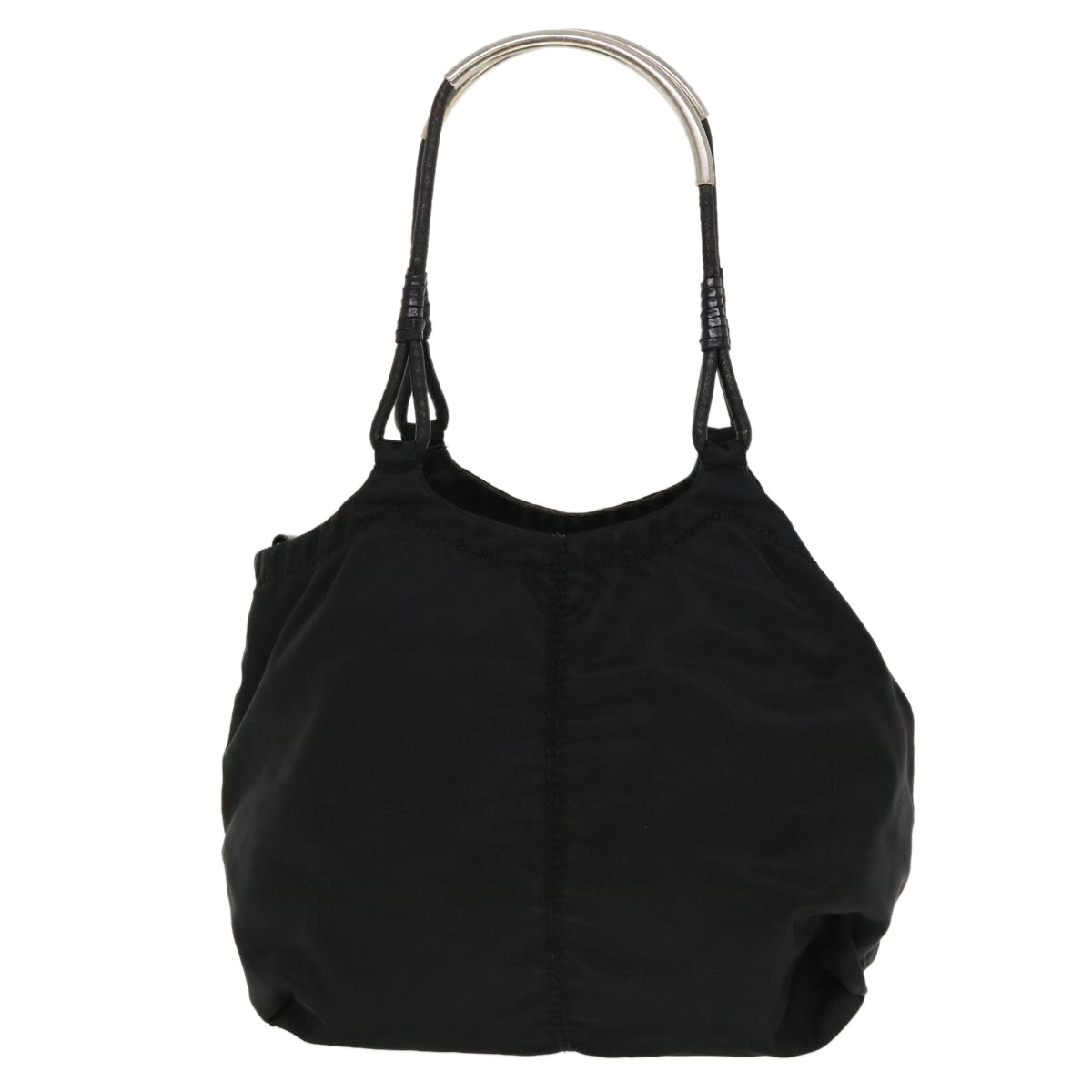 PRADA Shoulder Bag Nylon Leather Black Auth yk6734B - 0