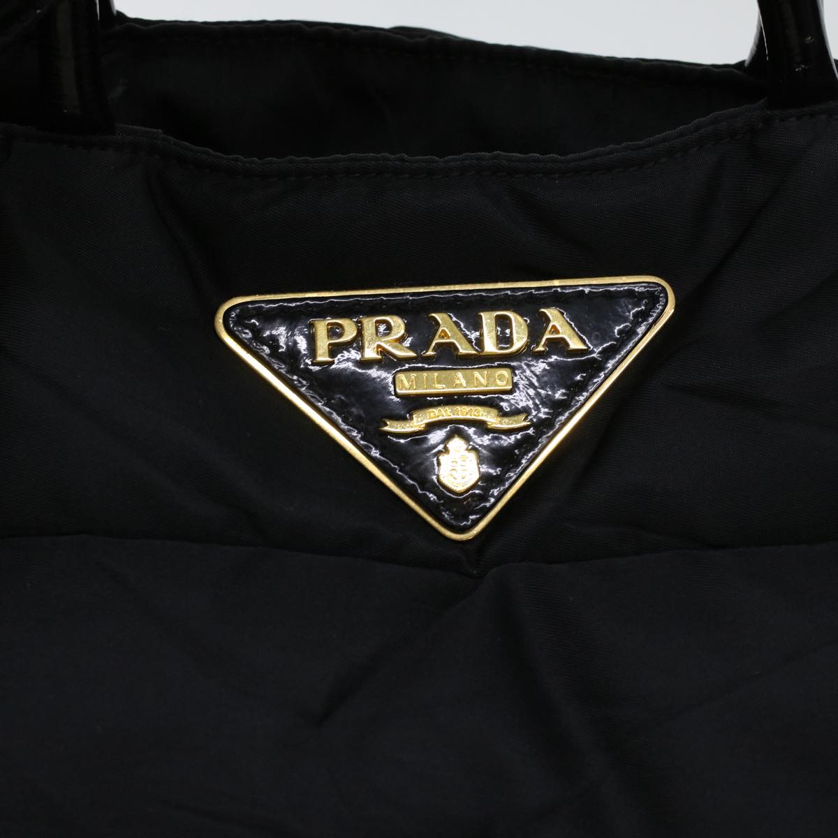 PRADA Quilted Hand Bag Nylon Black Auth yk6745B