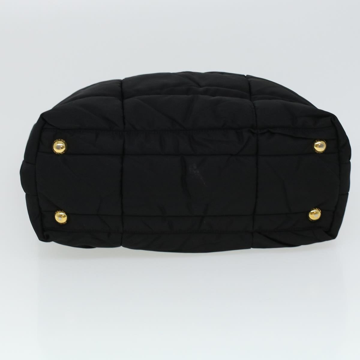 PRADA Quilted Hand Bag Nylon Black Auth yk6745B