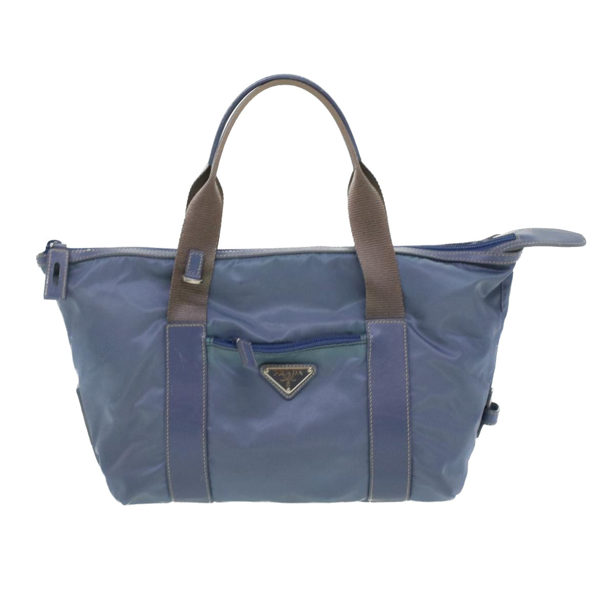 PRADA Hand Bag Nylon Blue Auth yk6770