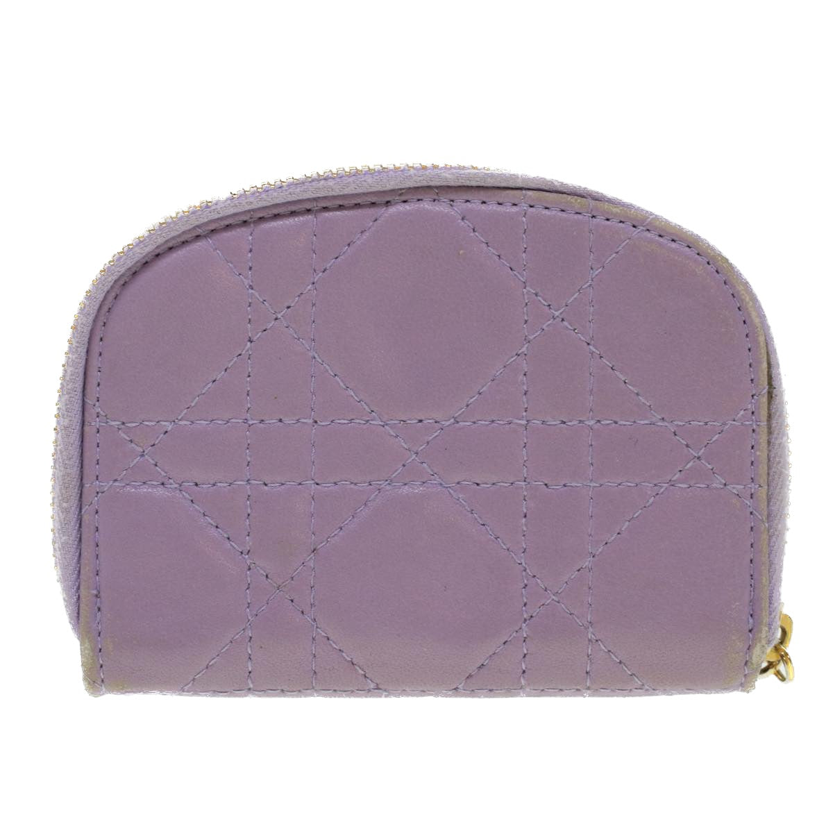 Christian Dior Lady Dior Key Case Lamb Skin Purple Auth yk6772 - 0