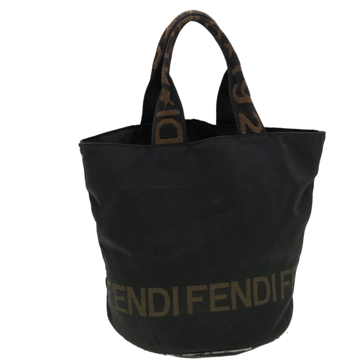 FENDI Hand Bag Nylon Black 2119 26526 089 Auth yk6785