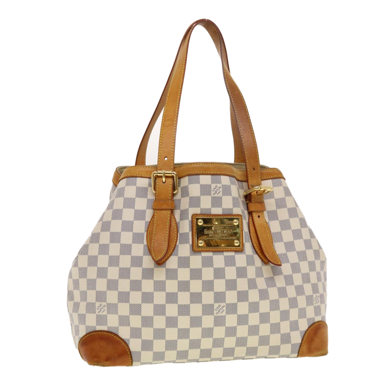 LOUIS VUITTON Damier Azur Hampstead MM Tote Bag N51206 LV Auth yk6838B