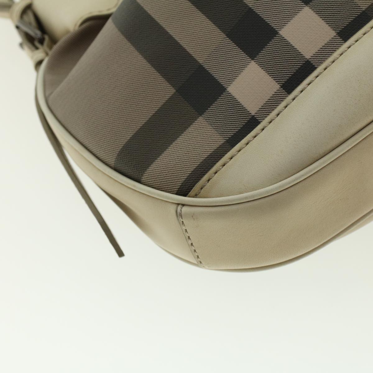 BURBERRY Nova Check Shoulder Bag PVC Leather Brown Auth yk6846B