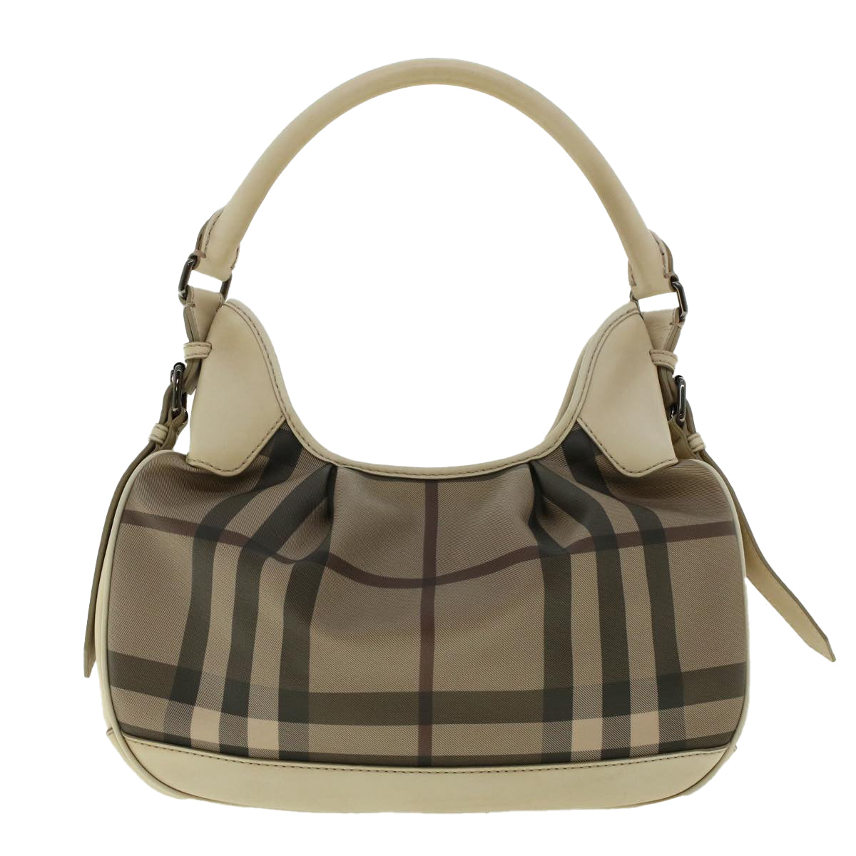 BURBERRY Nova Check Shoulder Bag PVC Leather Brown Auth yk6846B