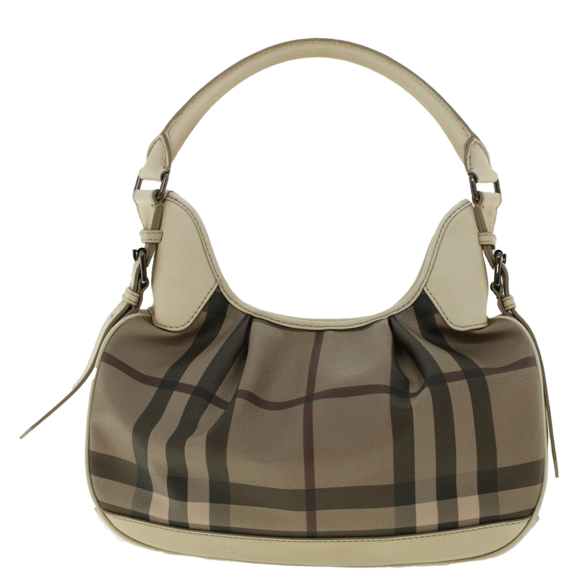 BURBERRY Nova Check Shoulder Bag PVC Leather Brown Auth yk6846B - 0