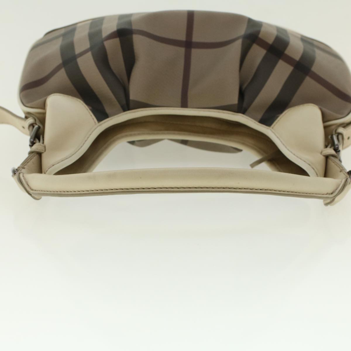 BURBERRY Nova Check Shoulder Bag PVC Leather Brown Auth yk6846B