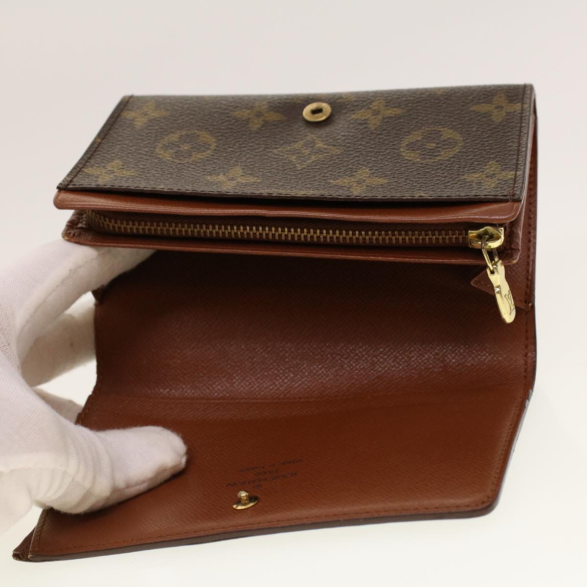 LOUIS VUITTON Monogram Porte Monnaie Billets Tresor Wallet M61730 Auth yk6862B