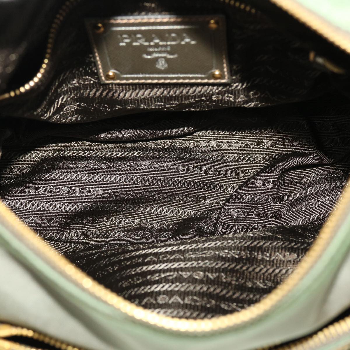 PRADA Shoulder Bag Nylon Green Auth yk6873B