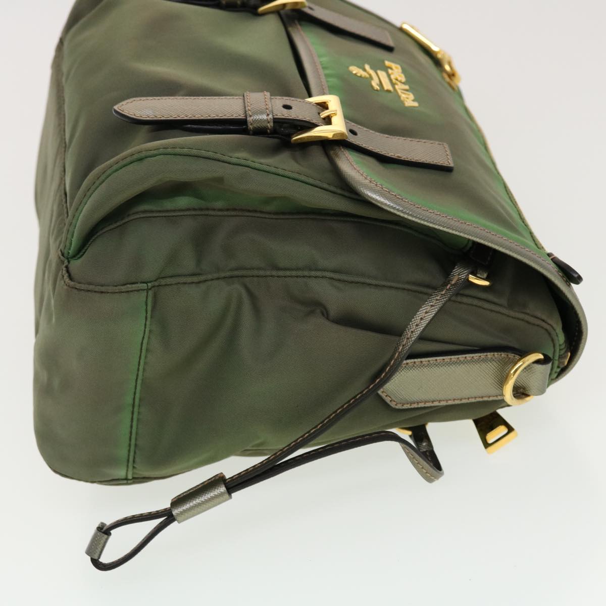 PRADA Shoulder Bag Nylon Green Auth yk6873B