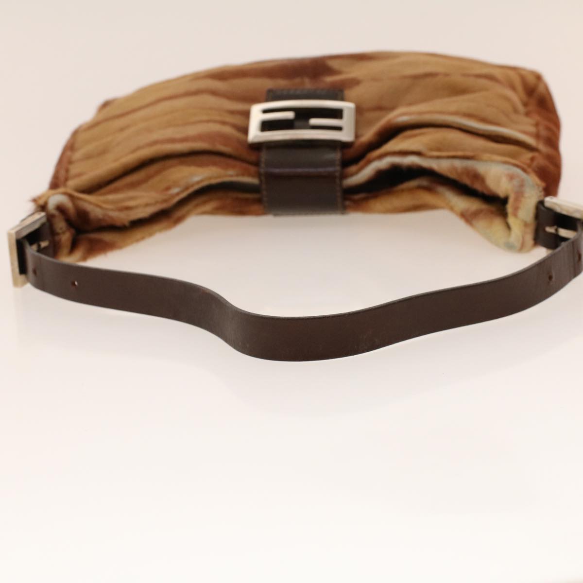 FENDI Mamma Baguette Shoulder Bag Harako leather Brown 2354/26569 Auth yk6885B